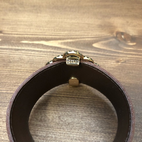 Barse Tooled Leather Cuff Bronze Turquoise - Picture 7 of 9